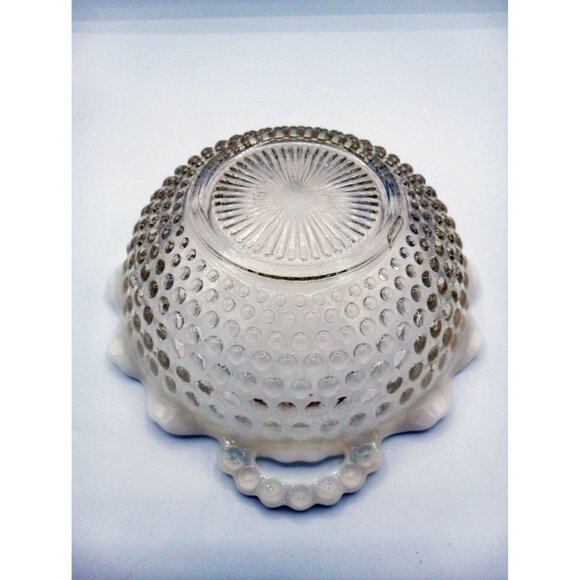 Hobnail Moonstone Ruffled Serving Bowl Dish Milk Rim Candy Depression Glass 6.5" - Picture 15 of 16